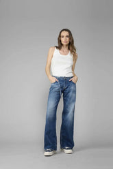 JEANS LAURYN JAB BLU SCURO A GAMBA LARGA