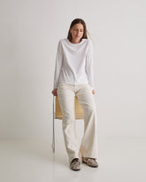 T-shirt bianca a maniche lunghe in cotone biologico