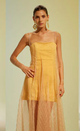 ABITO con TULLE oro