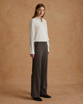 PANTALONI JACQUARD MARRONE