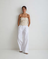 TOP SENZA SPALLINE BEIGE