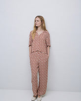 Pantaloni cropped terracotta