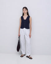 Pantaloni bianchi 100% lino