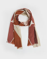 Sciarpa geometrica 100% cotone in rosa antico