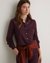 Camicia a maniche lunghe in 100% cotone color melanzana