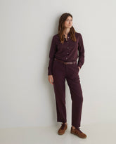 Pantaloni in tencel marrone regular fit