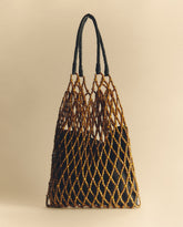 Borsa a rete con perline di legno