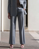 Pantaloni gessati dritti grey