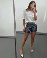 MAGLIA A MANICHE CORTE CON STRASS