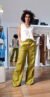 PANTALONE A PALAZZO VERDE
