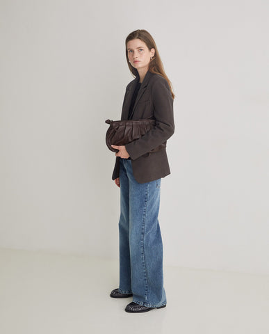 Cardigan girocollo in cotone biologico nero
