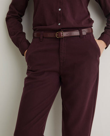 Pantaloni in tencel marrone regular fit