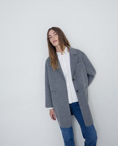 Cappotto di lana fatto a mano grigio