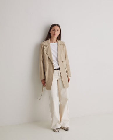 T-shirt bianca a maniche lunghe in cotone biologico