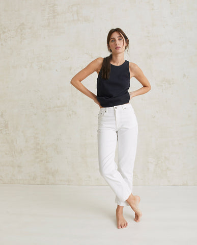 PANTALONE DRITTO IN DENIM BIANCO