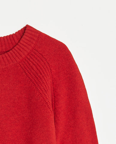 Maglione girocollo in lana rosso