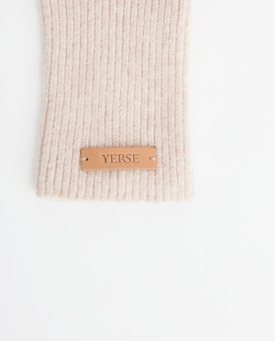 Guanti tricot beige chiaro
