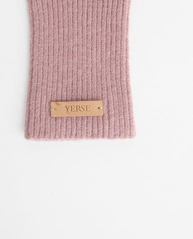 Guanti in tricot rosa pallido