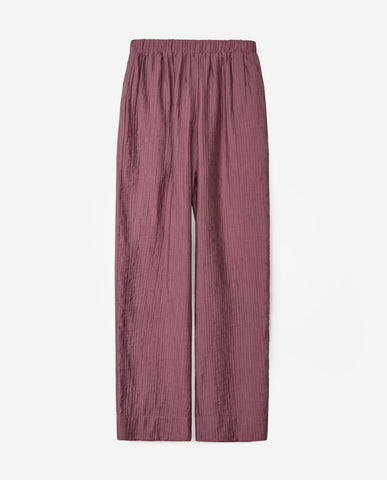 Pantaloni a gamba larga color melanzana