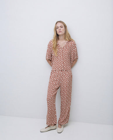 Pantaloni cropped terracotta