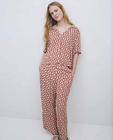 Pantaloni cropped terracotta
