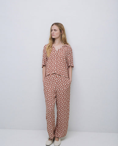 Pantaloni cropped terracotta