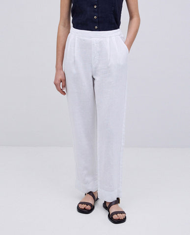 Pantaloni bianchi 100% lino