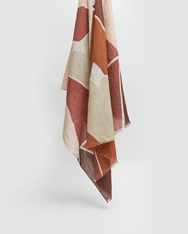 Sciarpa geometrica 100% cotone in rosa antico
