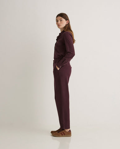 Pantaloni in tencel marrone regular fit