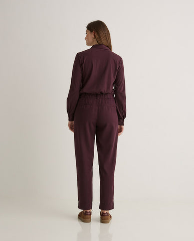 Pantaloni in tencel marrone regular fit