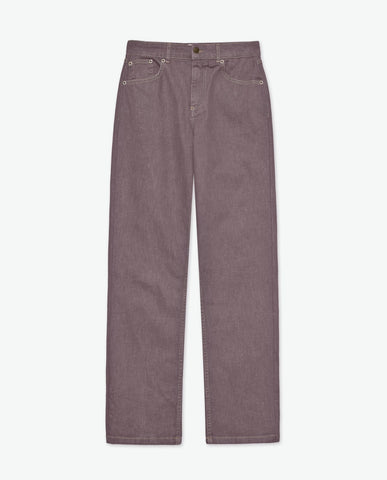 Jeans dritti in cotone biologico color malva