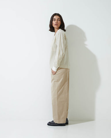Blusa in 100% cotone a righe ecrù
