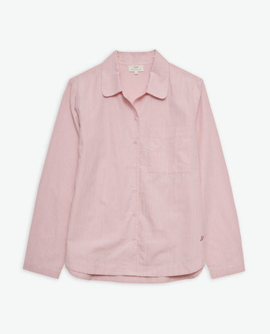 Camicia rosa in popeline di cotone biologico al 100%