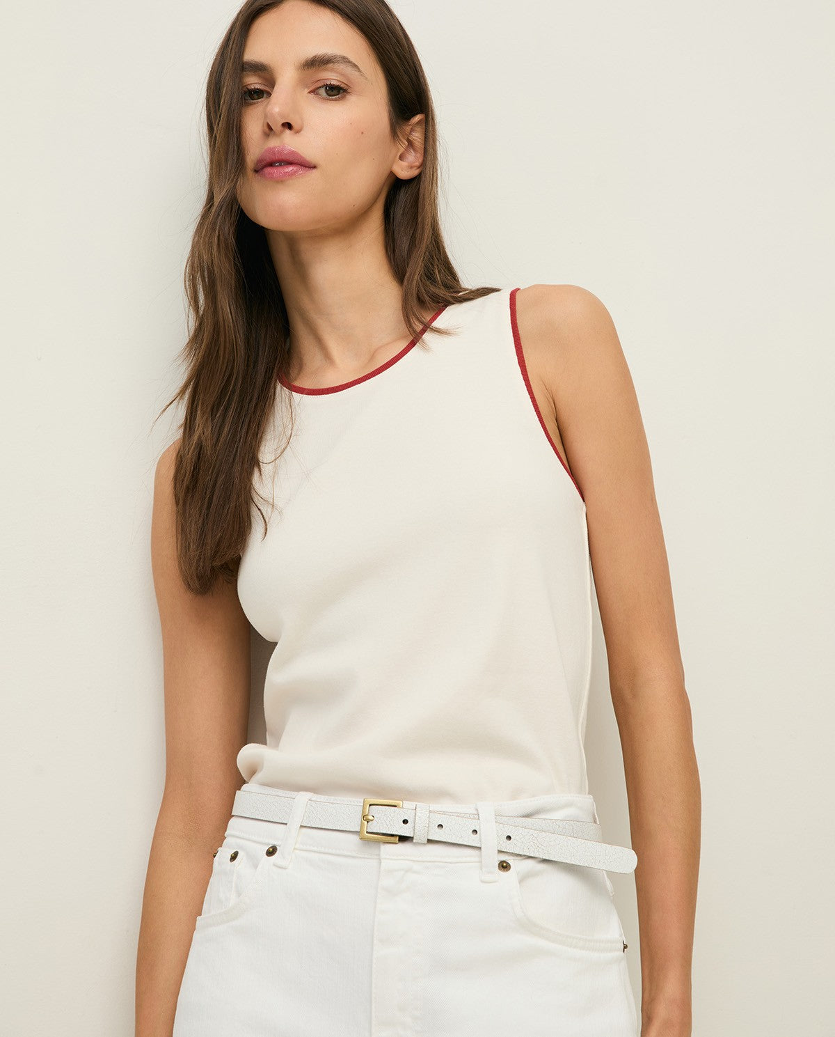 Top in cotone bicolore