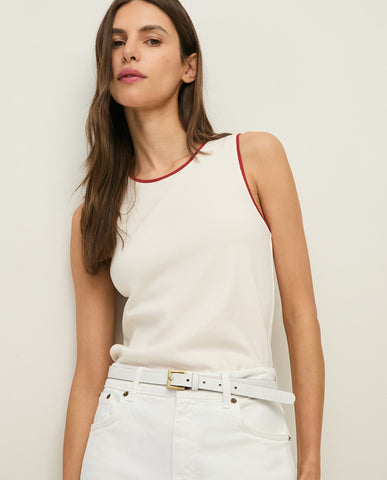 Top in cotone bicolore