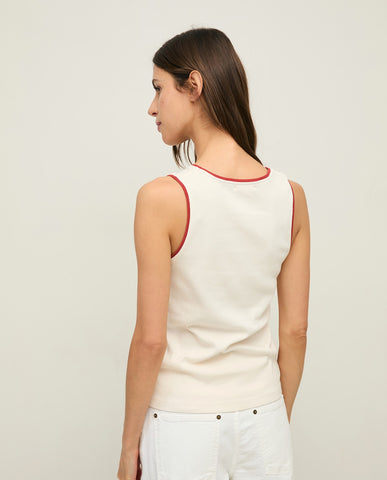 Top in cotone bicolore
