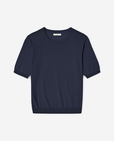 Maglione a maniche corte con scollo rotondo