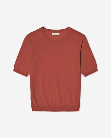Maglione a maniche corte con scollo rotondo