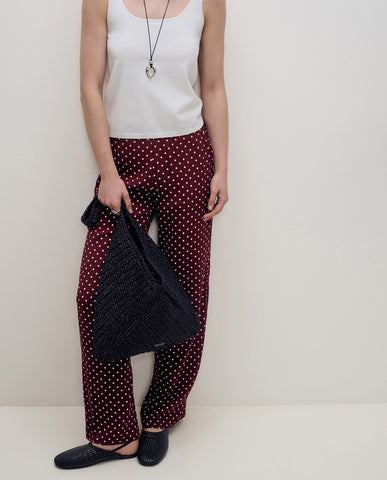 Pantaloni fluidi a pois