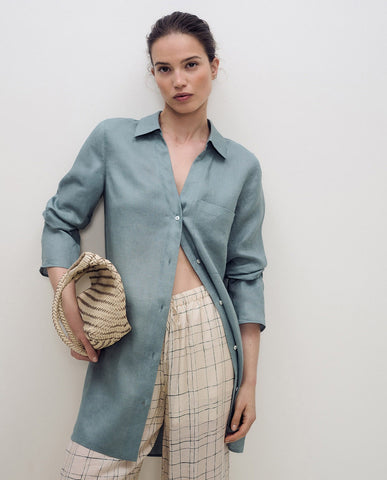 Abito a camicia in lino
