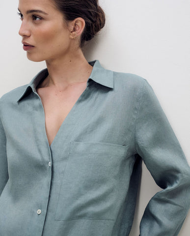 Abito a camicia in lino