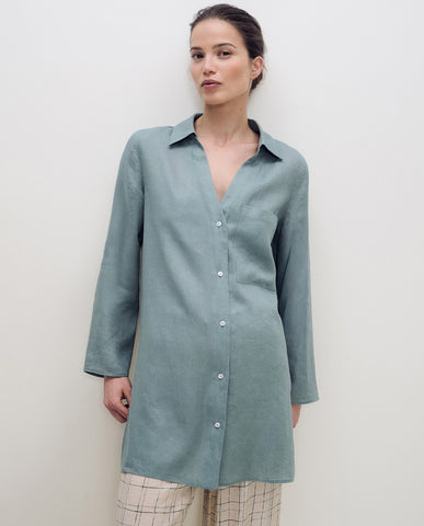 Abito a camicia in lino