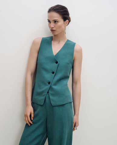 Gilet sartoriale in misto lino