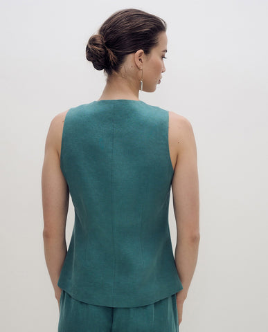 Gilet sartoriale in misto lino