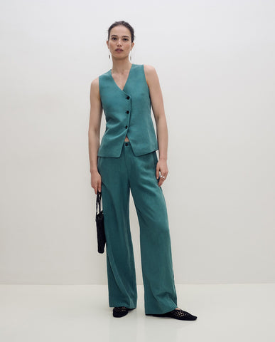 Gilet sartoriale in misto lino