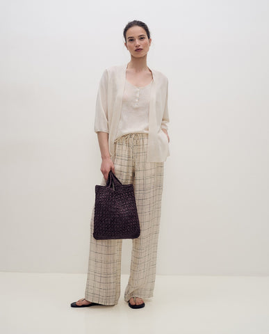 Pantaloni a quadri larghi