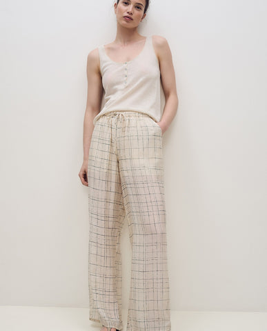 Pantaloni a quadri larghi