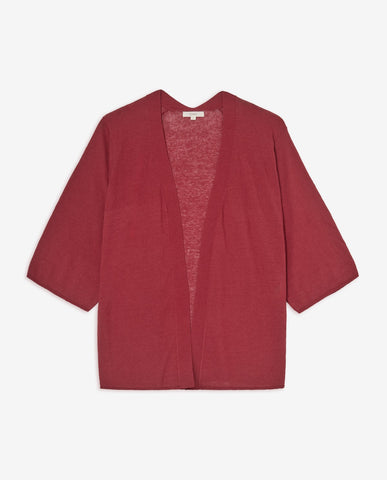 Cardigan in lino pregiato e cotone