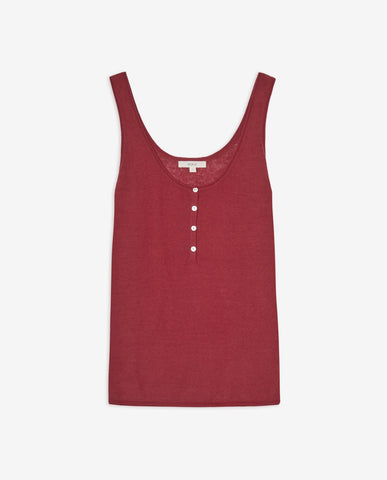 Top a spalline sottili in lino e cotone