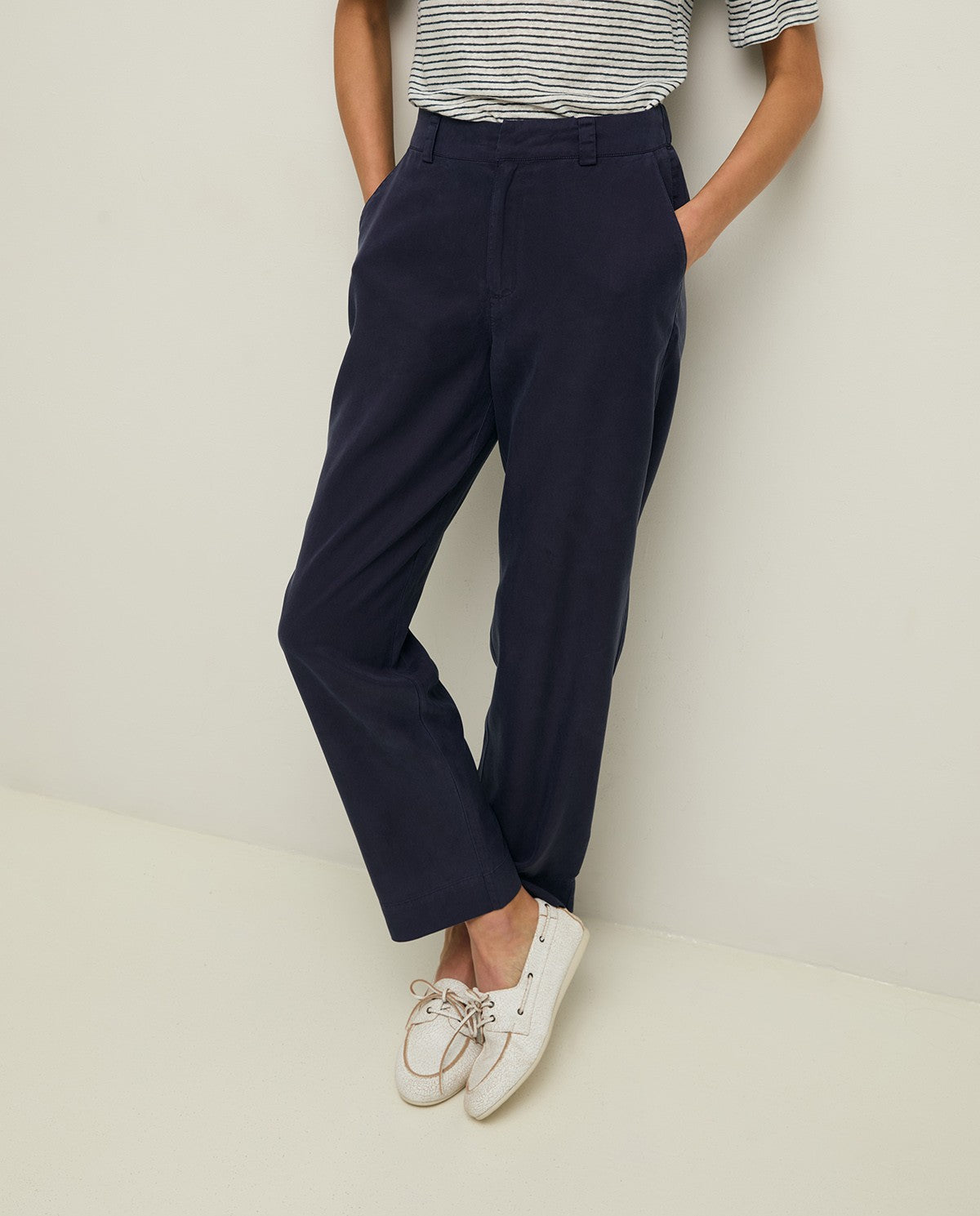 Pantaloni dritti 100% tencel